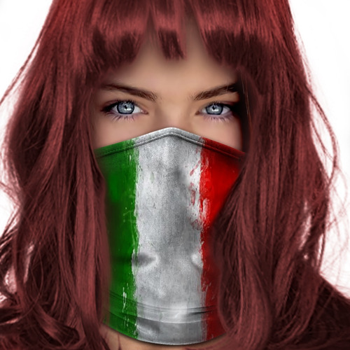 Bandana Mascara Lenço Bandeira Italia Pesca Metal 001
