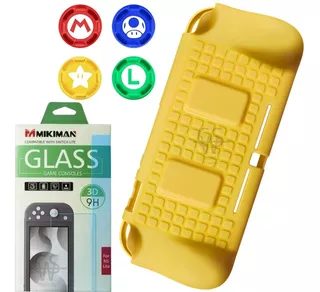 Case Capa Tpu Nintendo Switch Lite+ Pelicula Vidro+ 4 Grips