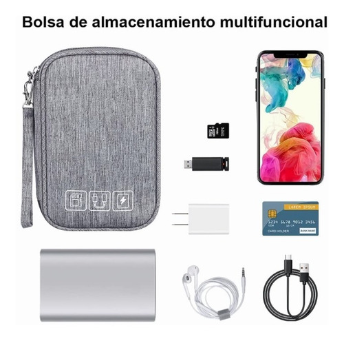Imagen 6 de 7 de Bolso Organizador De Cables Para Viaje Con Compartimentos