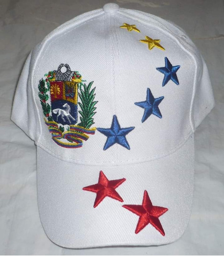 Gorra En Color Blanco 7 Estrellas Venezuela