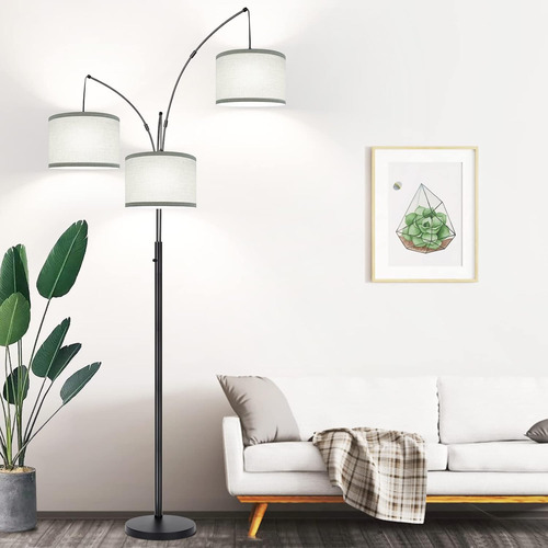 Lámpara De Pie Regulable 3 Luces De Arco Moderna 1000 Lm