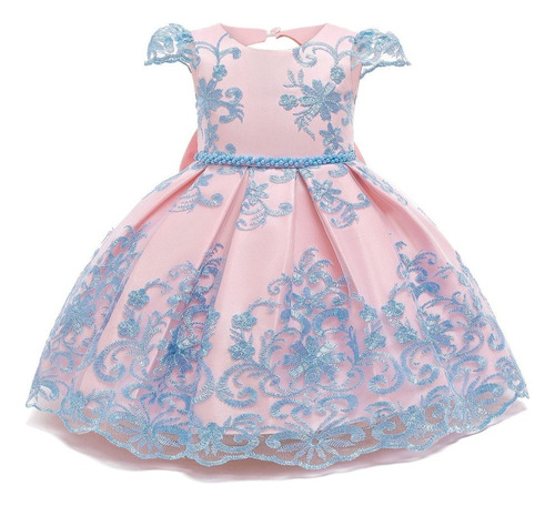 Vestido De Cumpleaños Con Tutú Y Lazo Para Niñas