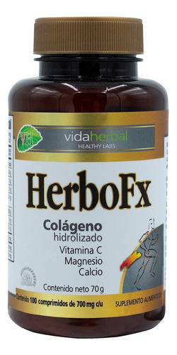 Vida Herbal Herbofx Colágeno Hidrolizado Suplemento C/100com Sabor Sin Sabor