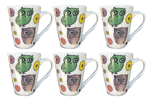 Tazas Jarro Mug Diseños 360ml Porcelana Microondas Pack X6