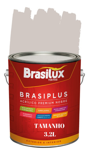 Tinta De Parede Greige 3,2l Brasiplus Acrílica Fosca