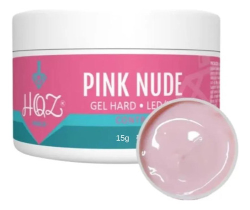 Hqz Gel Hard 15g Pink Cover Nude Crystal Manicure Unhas Nail Cor Pink Nude Hqz 15g