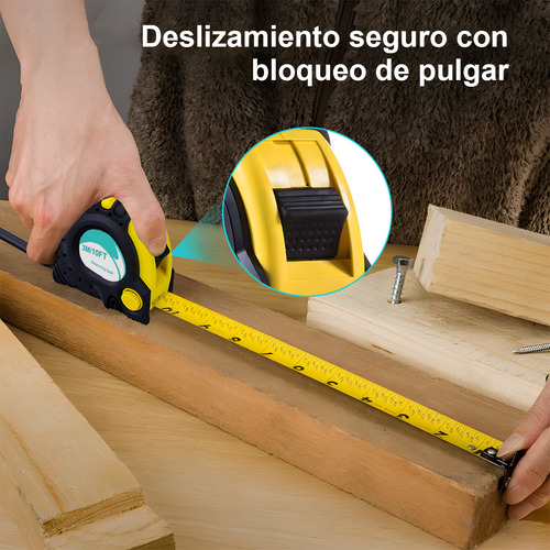 Cinta Metrica Flexometro Pulgadas Regla Retractil 3m