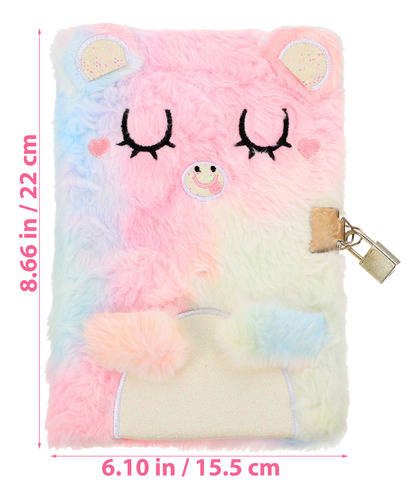 Cuaderno De Dibujos Animados Plush Diary Con Tapa De Felpa P