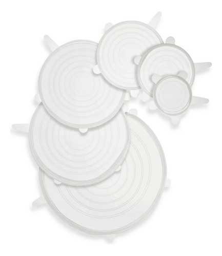 Set De Tapas Silicona Ajustables Reutilizables X 6 Piezas Gs