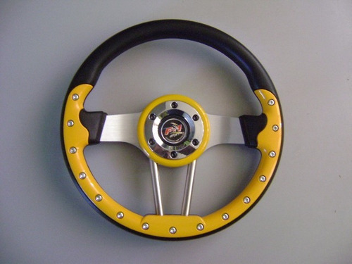 Volante Deportivo Negro /plata / Rojo/ Azul/ Amarillo Uni.