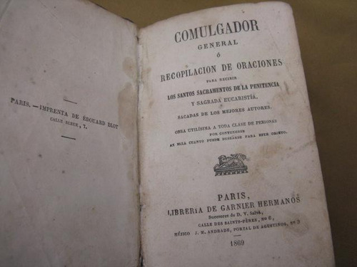 Mercurio Peruano: Libro Religion Oraciones 1869 L52 Rn3gi