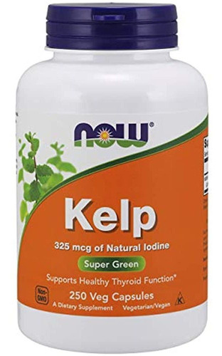 Now Supplements, Kelp 325 Mcg De Yodo Natural, Apoya La Func