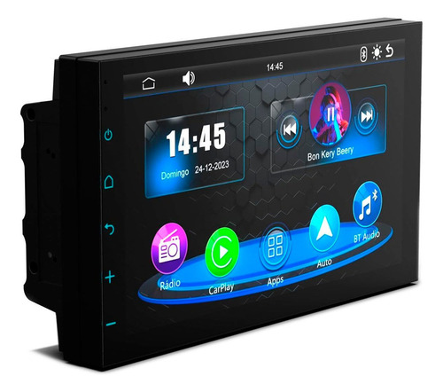 Multimidia Mp5 Carplay Android Bt + Moldura Preta Hb20