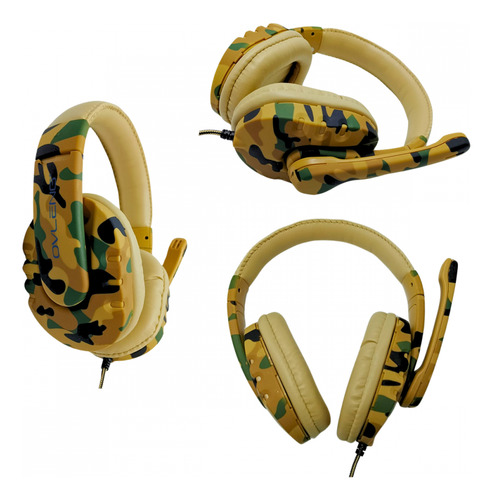 Fone De Ouvido Gamer Pro Headphone Microfone P2 Prof Ov-pm3 Cor Bege Camuflado