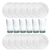 Comprar 6 Platos Playos + 6 Platos Hondos + 6 Vasos Durax Combo