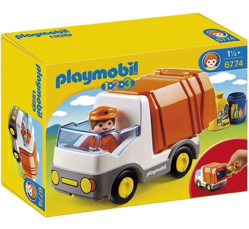 Playmobil 1.2.3 Camión De Reciclaje, Embalaje Estándar Pmb