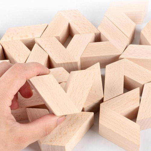 En Forma De V Bloques De Construcción De Madera 3d Juego