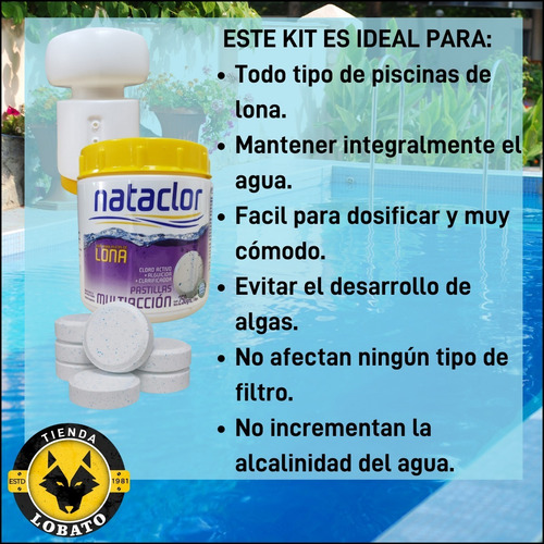 Combo Pastillas Boya + Natabio Kit Piletas Lona Nataclor