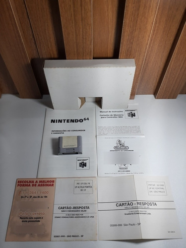 Expansion Pak E Memória Card Na Caixa Nintendo 64. (Usado)