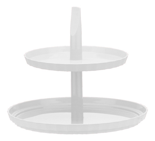 Bandeja Dupla Para Servir Doces Salgados Festa 22x27cm Cor Branco