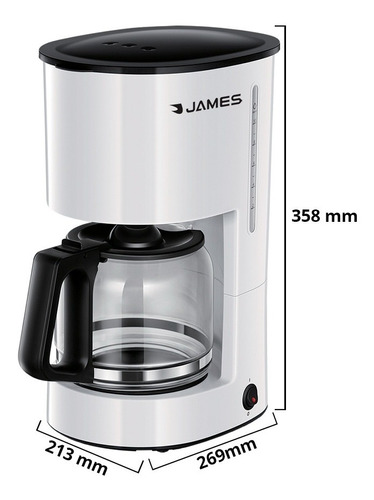 Cafetera James Cfj 980w De Filtro 10 Tazas 1.25 Litros Nnet Color Blanco