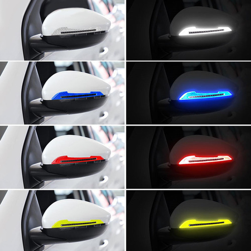 Adhesivo Reflectante Para Espejo Retrovisor De 2 Rojo
