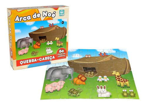 Imagem 2 de 2 de Quebra Cabeça Infantil Arca De Noé - Nig Brinquedos