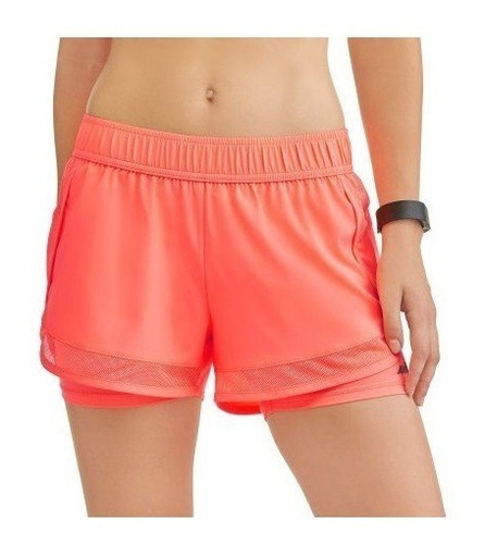 Short Deportivo Correr Naranja Fosfo Mujer Dama Mca Avia 