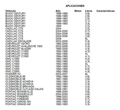 Punteria Chevrolet Corvette 1997-2004 5.7l Gm Parts