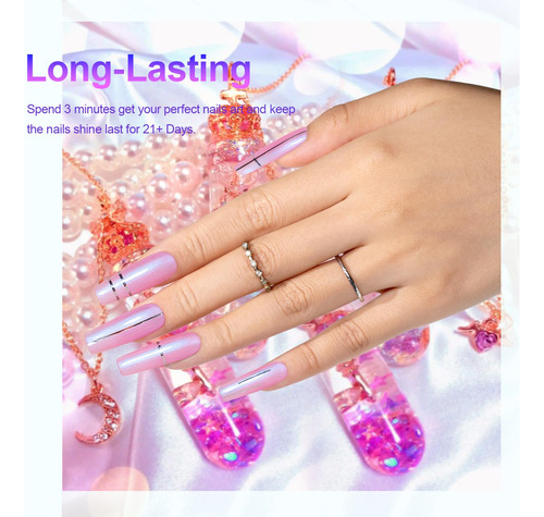 Rarjsm Pearlescent - Juego De Esmaltes De Uñas De Gel Con Pu