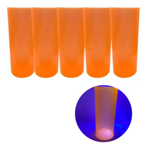 Vaso Trago Largo X 10 Fluo Colores Opaco Descartable Color Naranja