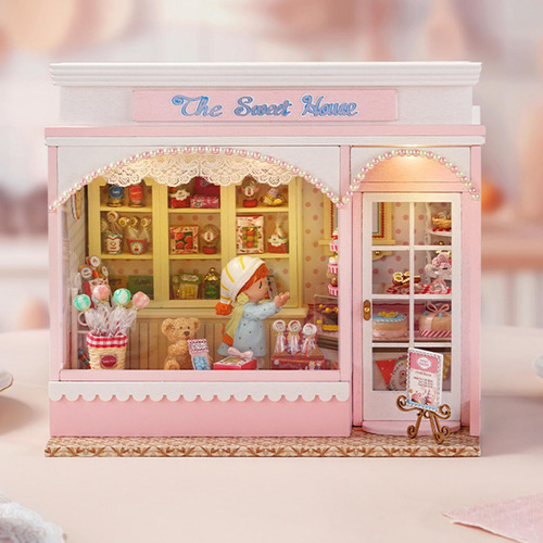 Kits De Casa De Bonecas Em Miniatura Diy, Doce Lar