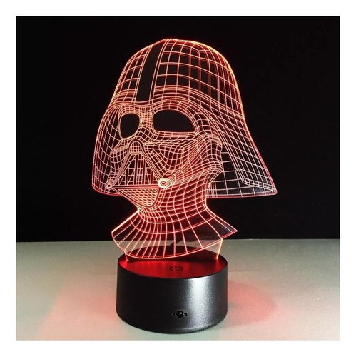 Lampara De Mesa Darth Vader Fanart Base Negra