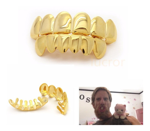 Chapado En Oro De 14k Boca Tapas Dientes Parrillas Superior 