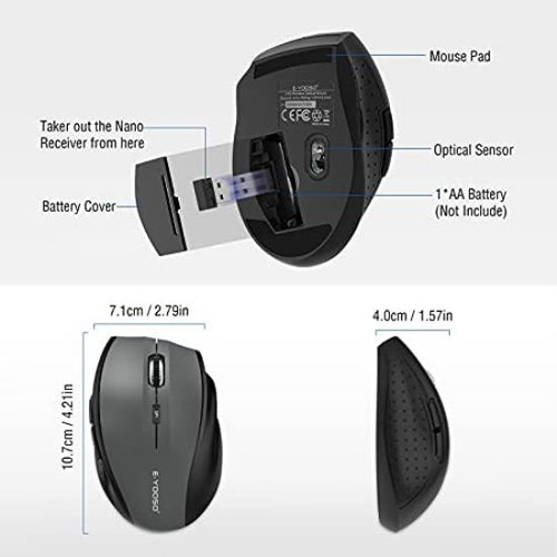 E-yooso Mouse Inalámbrico, Mouse De Computadora 18 Meses De
