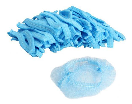 5 X 100 Uds Gorras De Cabellero Desechables, Gorro De Azul
