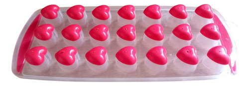 Hielera/molde Rígido/cubera Corazón Rojo. 21 Cavidades Rojo