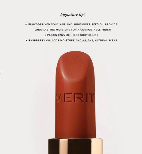 Cabo De Batom De Cetim Leve Merit Signature Lip, 1 Contagem