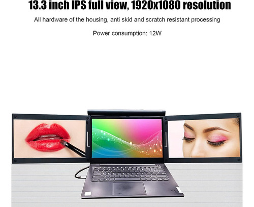 Monitor Portátil De Doble Pantalla De 13.3 Pulgadas X50a