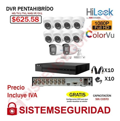 Imagen 8 de 10 de Kit 2 6 16 Camaras Seguridad Vigilancia Quito 1080 Colorvu H