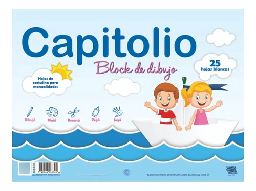 Block N5 Dibujo X 5 Capitolio Hoja Blanco Resma Cuaderno 