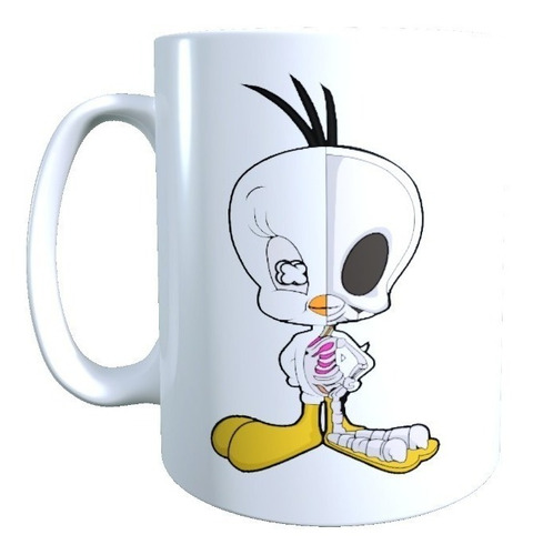 Taza Con Diseño Piolin Esqueleto Looney Tunes