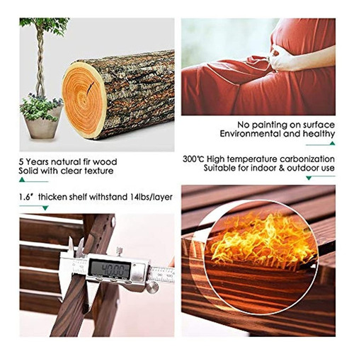 Ufine ,soporte De Madera Para Macetas Interior Y Exterior