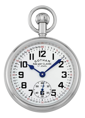 Gotham Gwc14111s - Reloj De Bolsillo Mecanico De Acero Inoxi