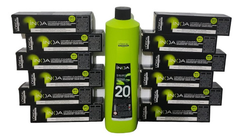 Pack De 12 Tintes Inoa + Oxidante Inoa Litro 20 Vol