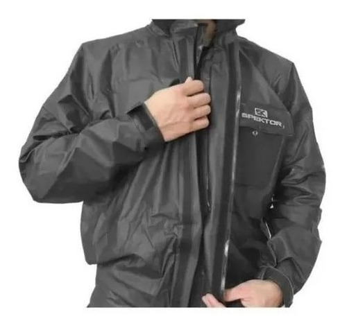 Imagen 2 de 3 de Traje De Lluvia Hombre Negro M Spektor Moto Avenida