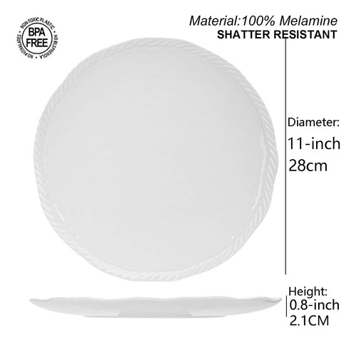 Set De Platos 6 Pz 27.94 Cms Redonda Melamina Ensalada