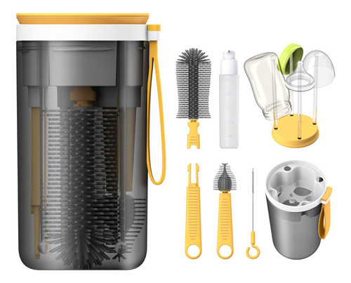 Kit Portátil De Limpieza De Biberones Con Cepillos Y Tendede