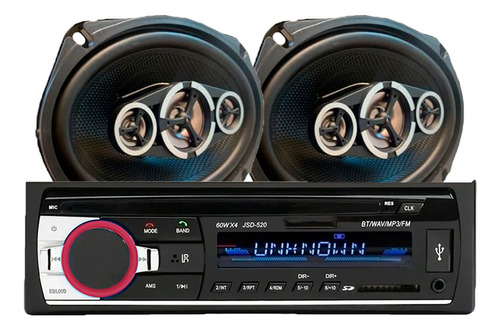 Combo Audio Car Estéreo + Parlantes 6x9 Pulgadas Bravox Gold