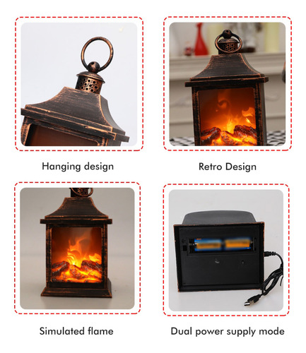 Farol Para Chimenea, Diseño De Troncos Led Para Navidad, Mul